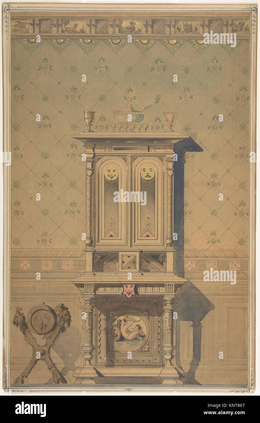 This design depicts a cabinet within an interior setting, showing ...