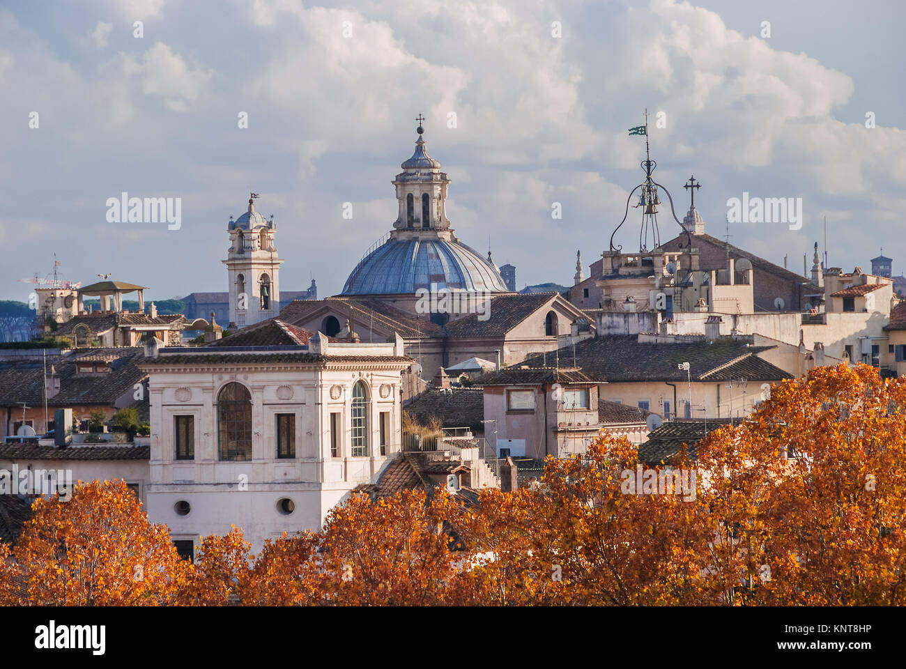 Samples of Rome historic center old architecture styles Stock Photo