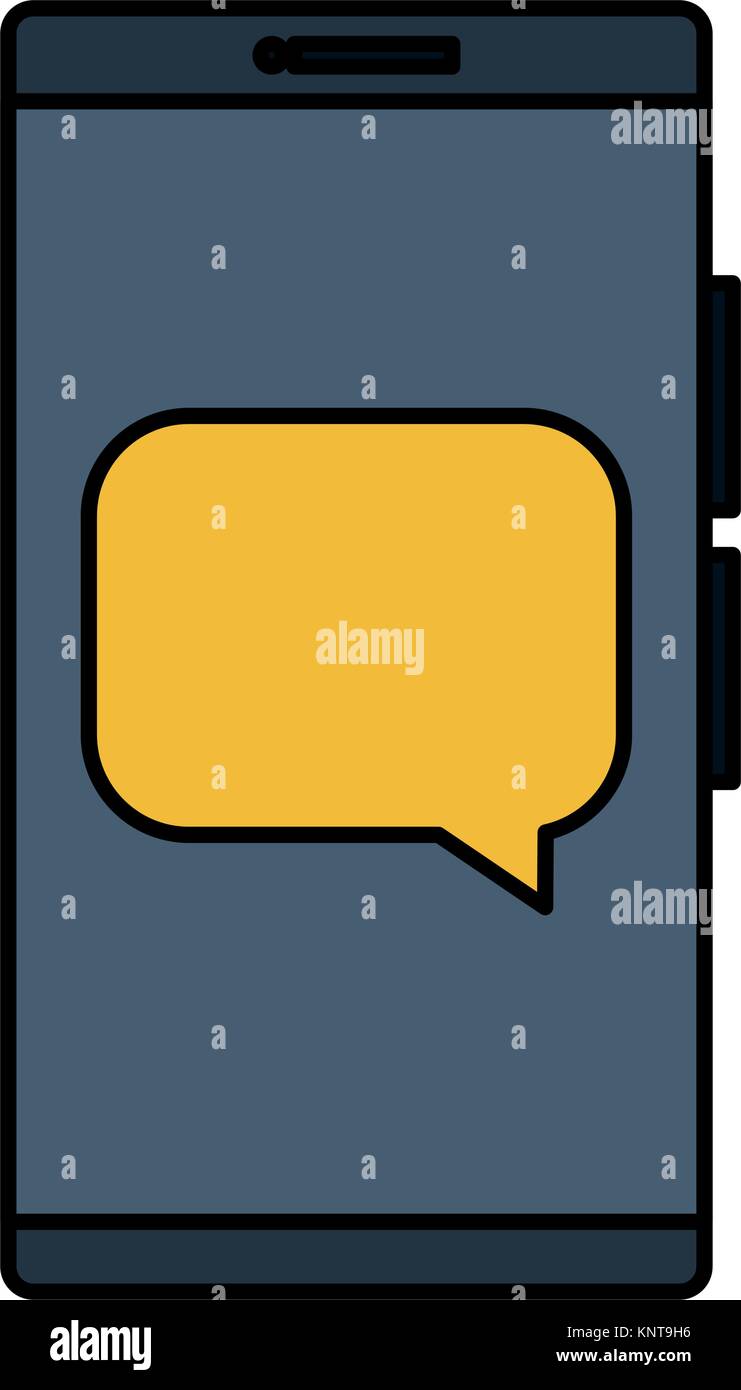 smartphone device with speech bubbles vector illustration design Stock ...