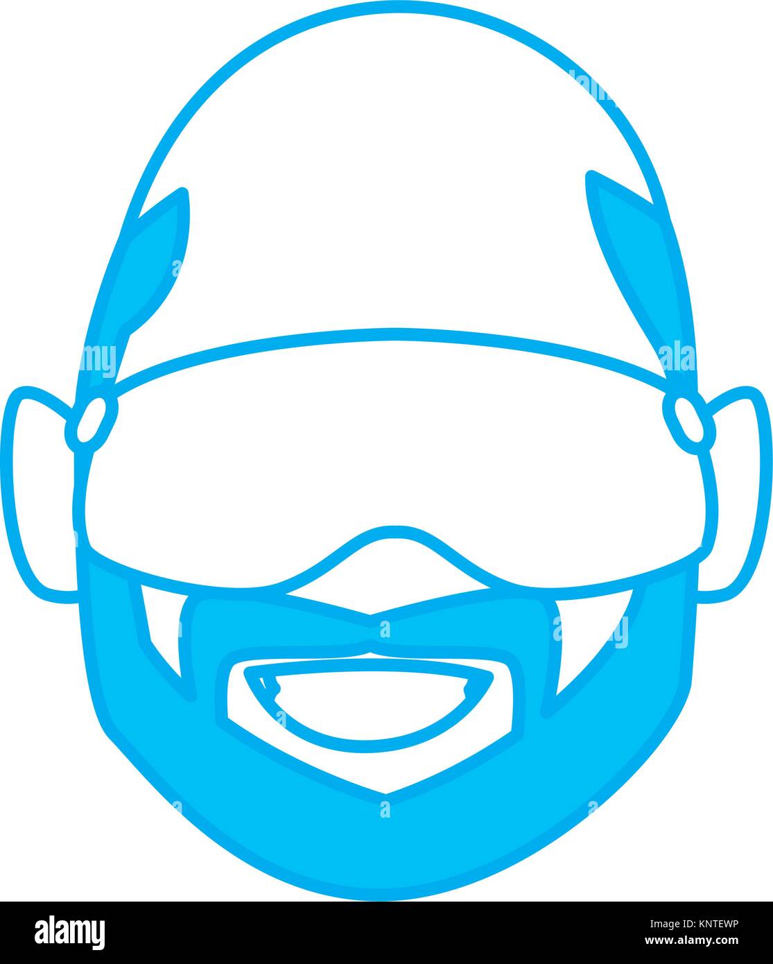 Man with winter googles face Stock Vector