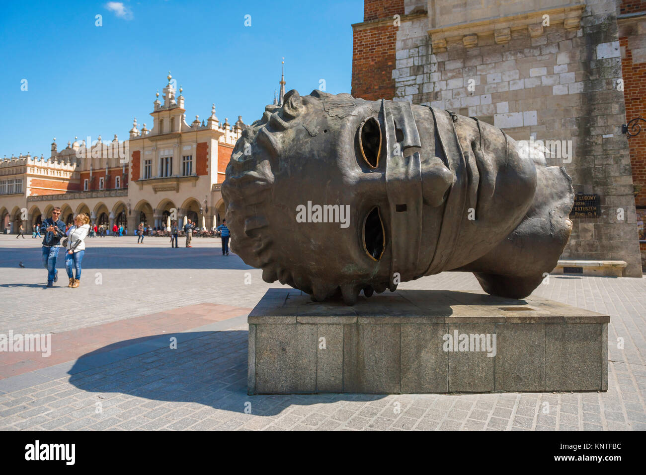 Krakow Market Square, sculpture known as 'The Head' (actual title 'Eros