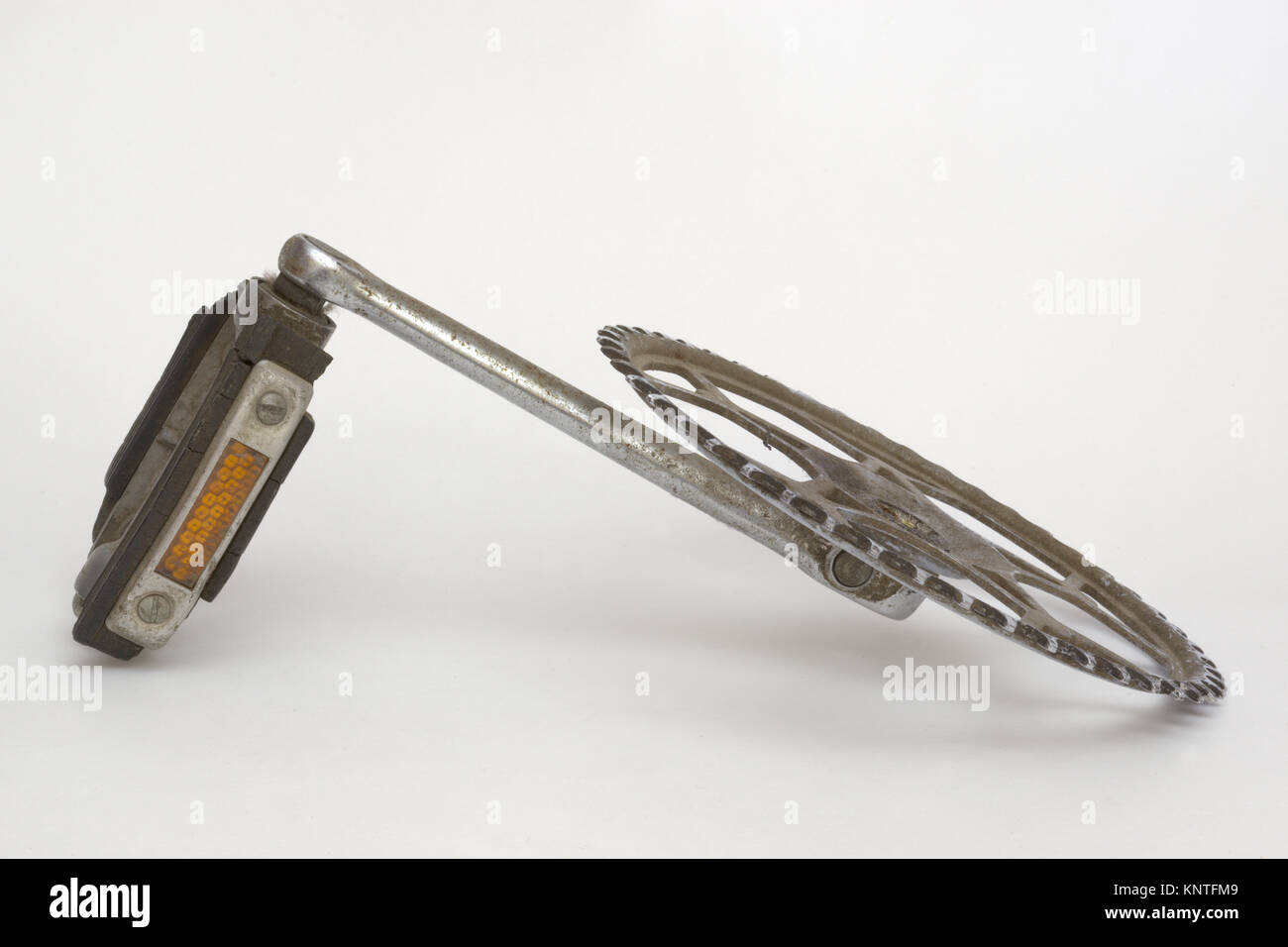 drive sprocket of vintage bicycle, complete with pedal Stock Photo Alamy