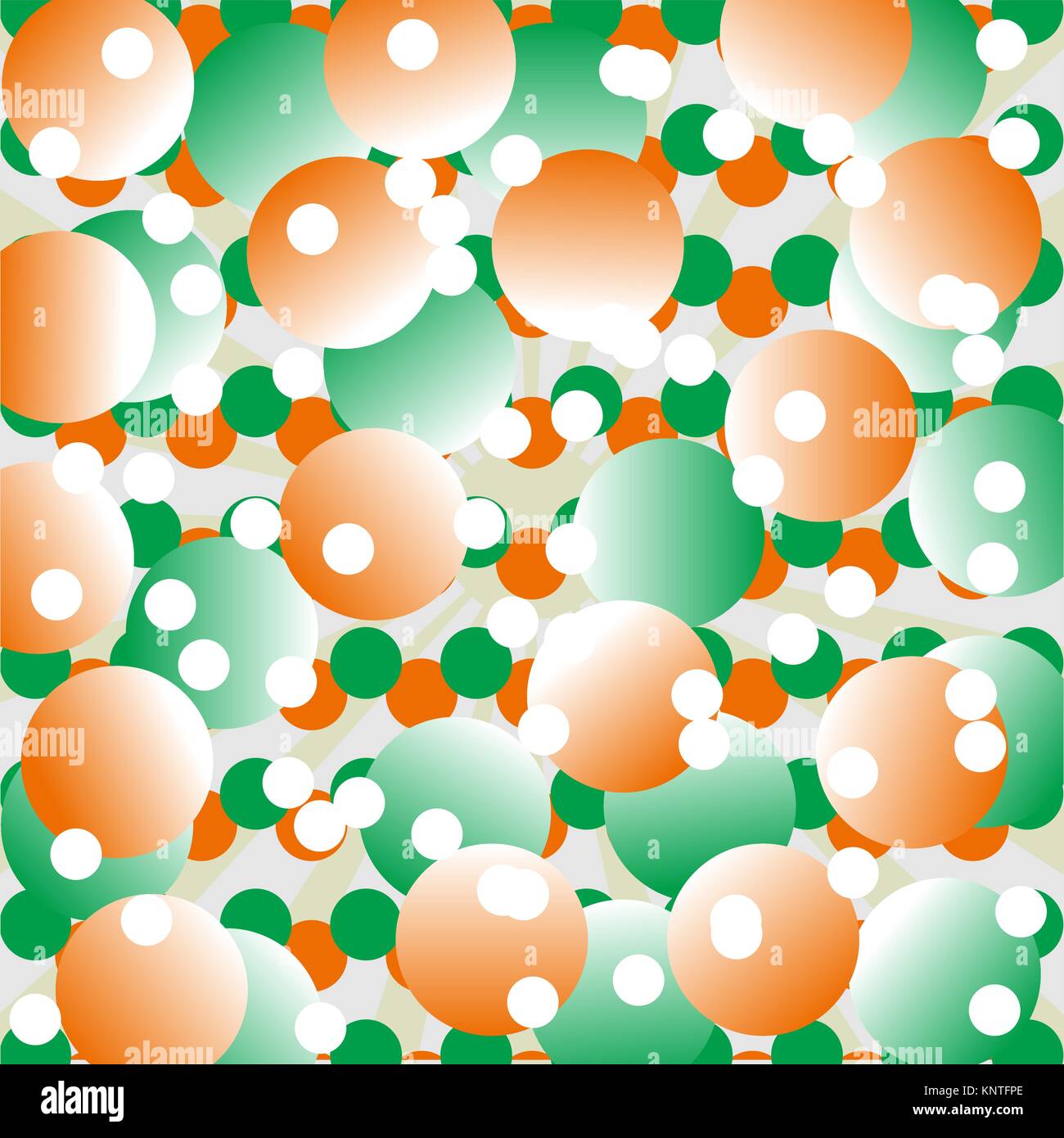 Pattern of orange and green circles Stock Vector