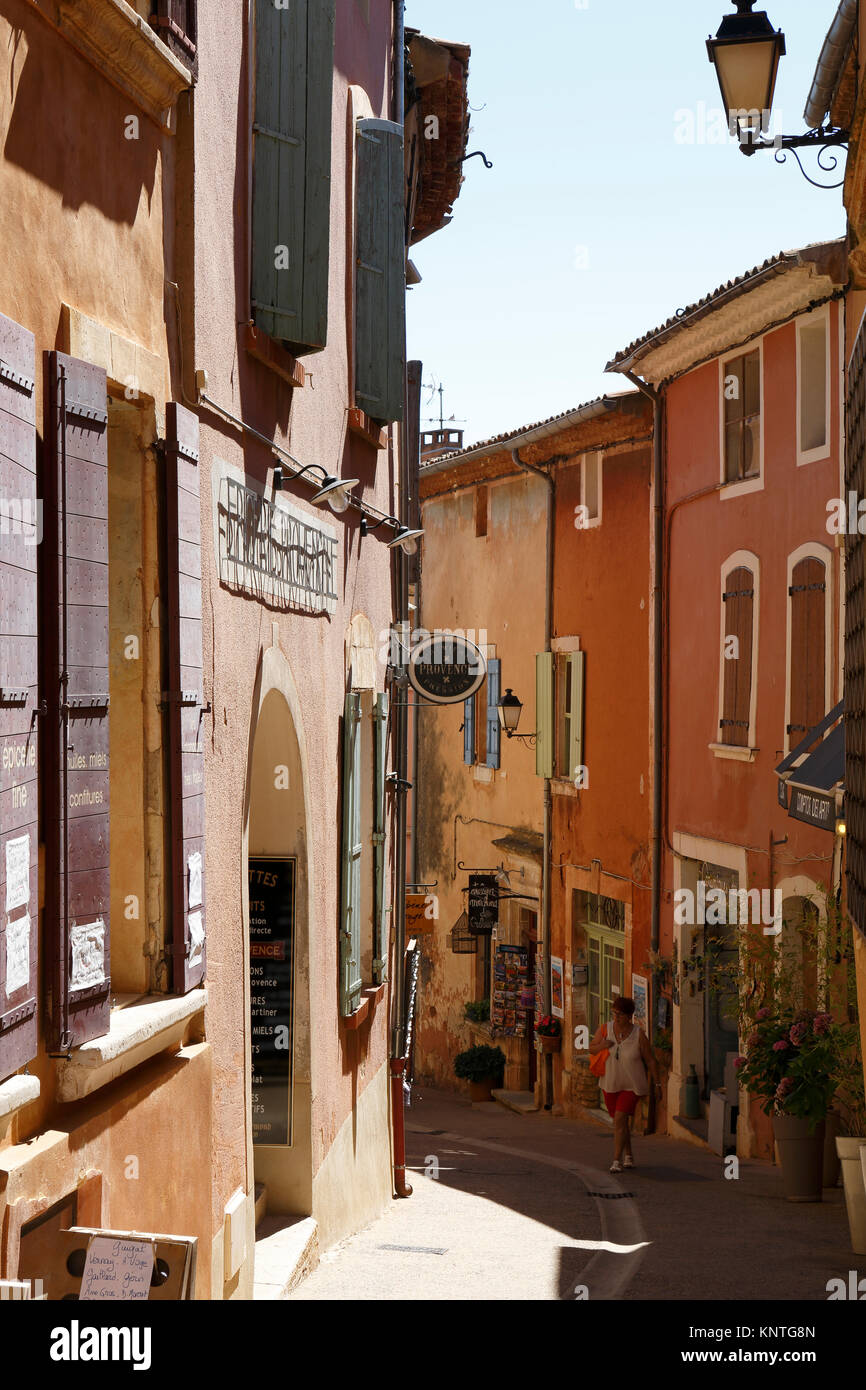View of the old town, most beautiful villages of France, red village