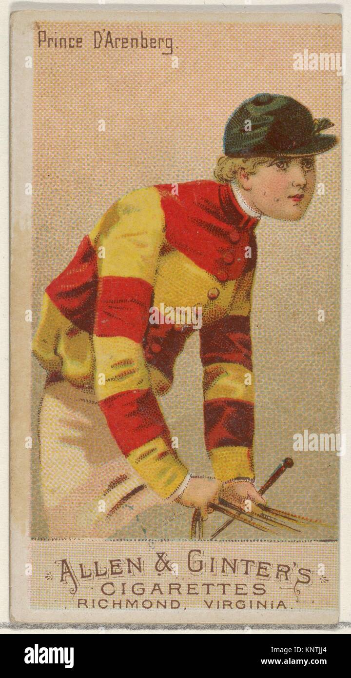 Prince D´Arenberg, from the Racing Colors of the World series (N22a) for Allen & Ginter Cigarettes. Publisher: Allen & Ginter (American, Richmond, Stock Photo