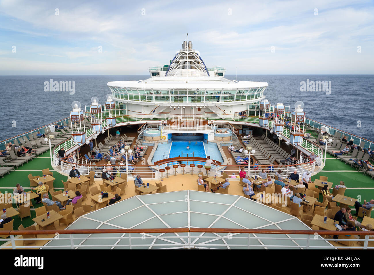 The main deck on a sunny day on P&O Ventura Stock Photo