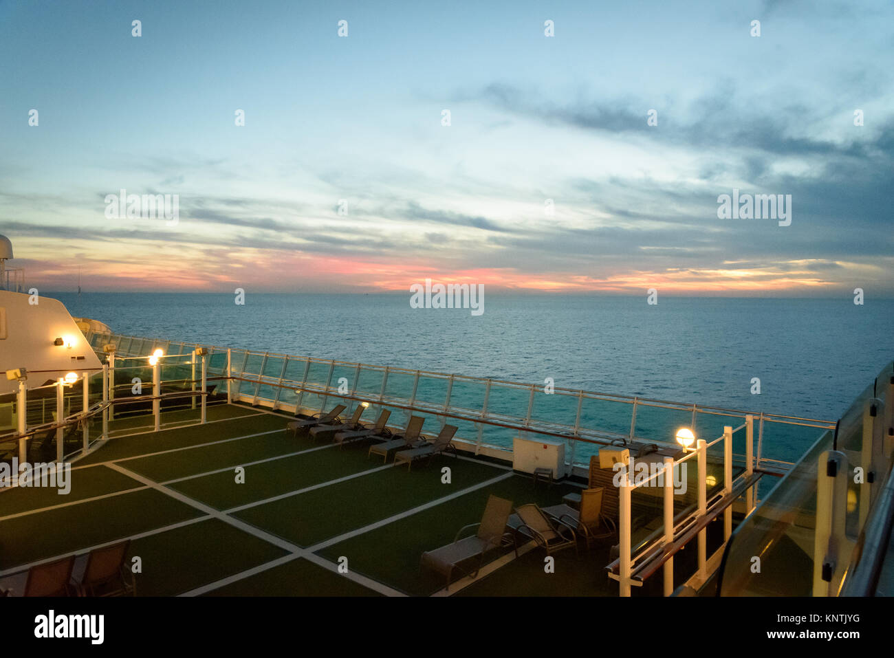 A sunset off the side of P&O Ventura Stock Photo