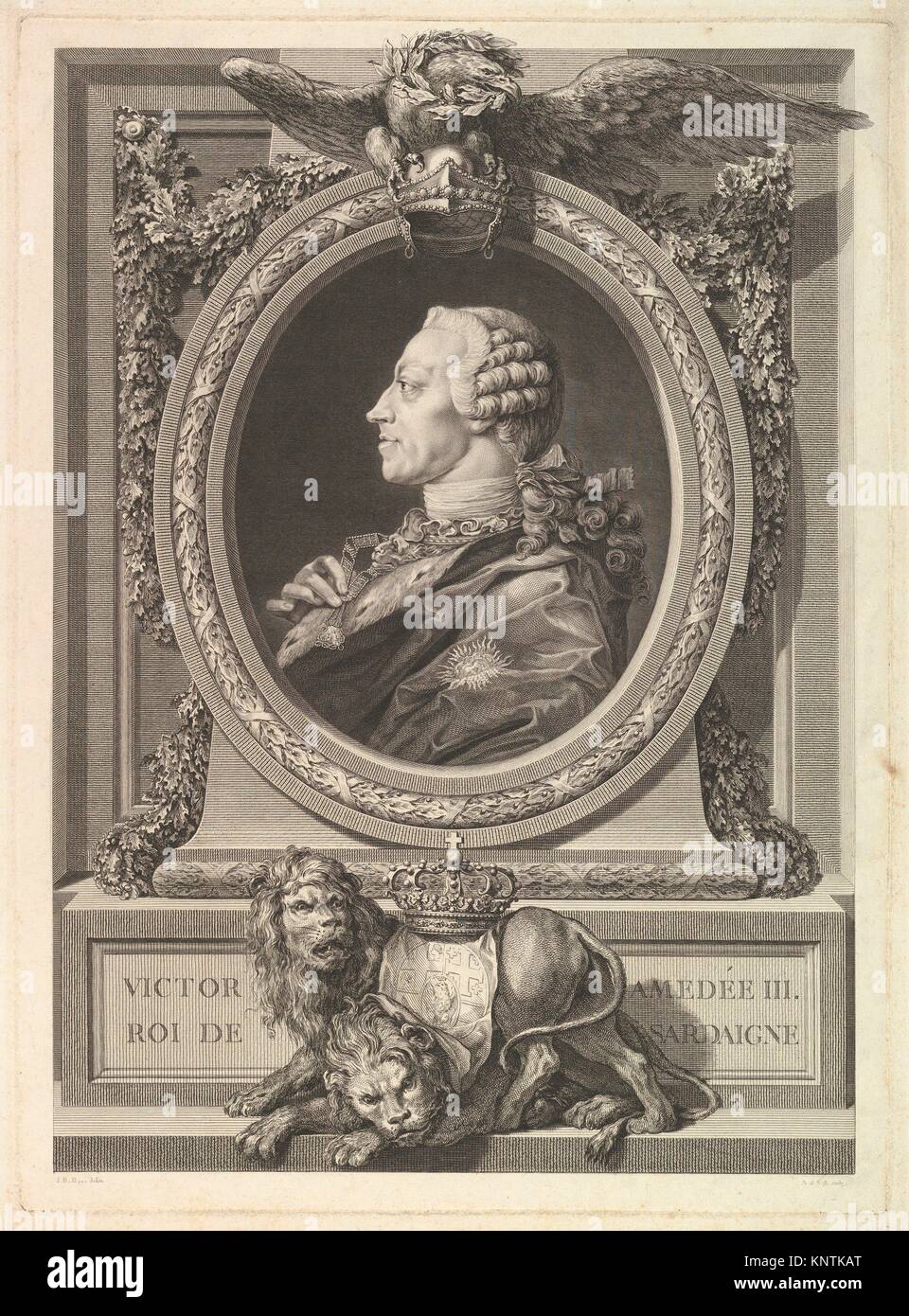 Portrait of Victor Amédée, roi de Sairdaigne. Artist: Augustin de Saint-Aubin (French, Paris 1736-1807 Paris); Artist: After Jean-Baptiste Boucheron Stock Photo