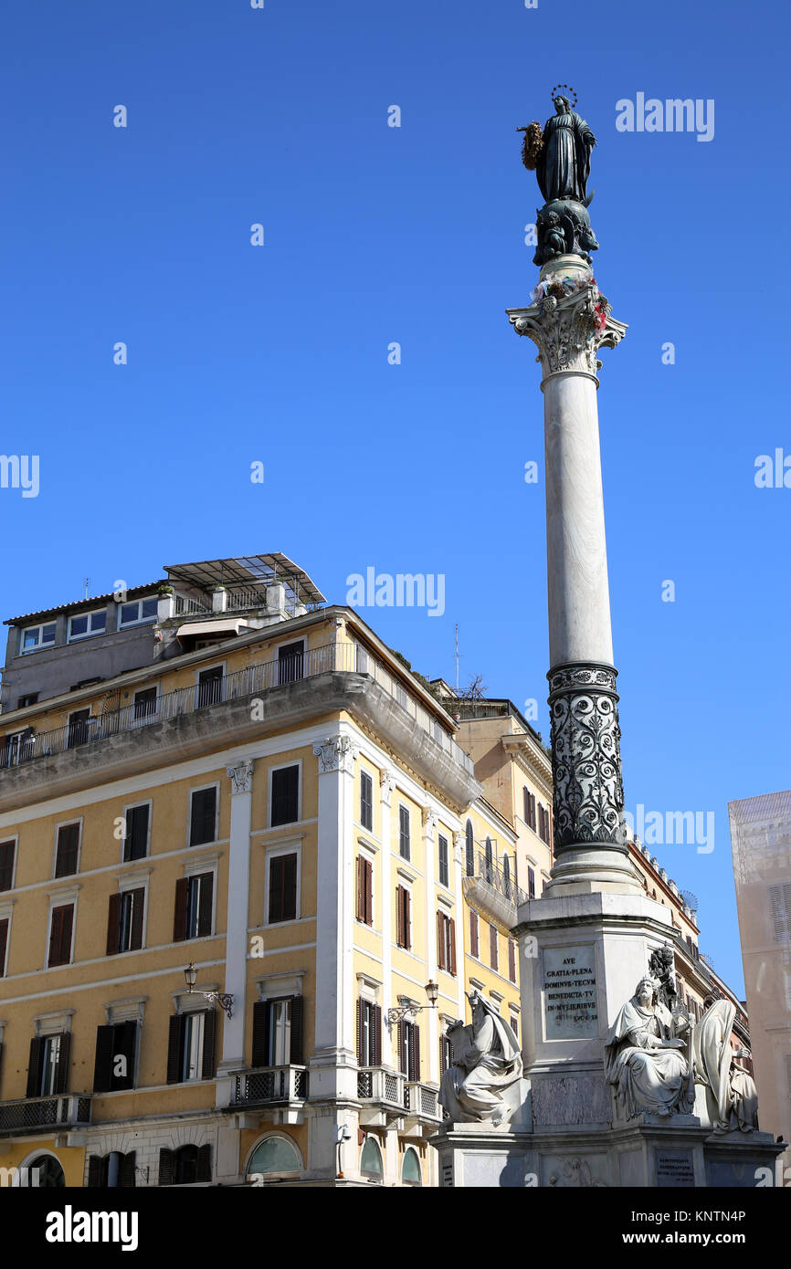 Column Of The Immaculate Conception Monument With Virgin Mary On Top At ...