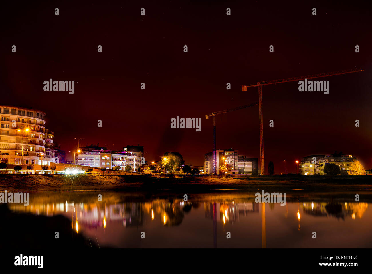 Mirror City. Tirana, Albania. Stock Photo