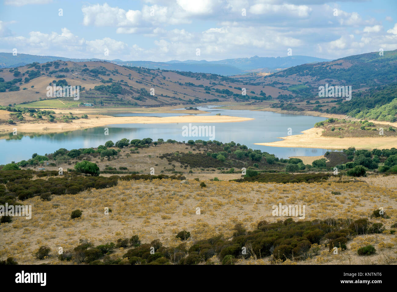 Lago di Liscia, reservoir at Luras, Gallura, Sardinia, Italy, Mediterranean sea, Europe Stock Photo