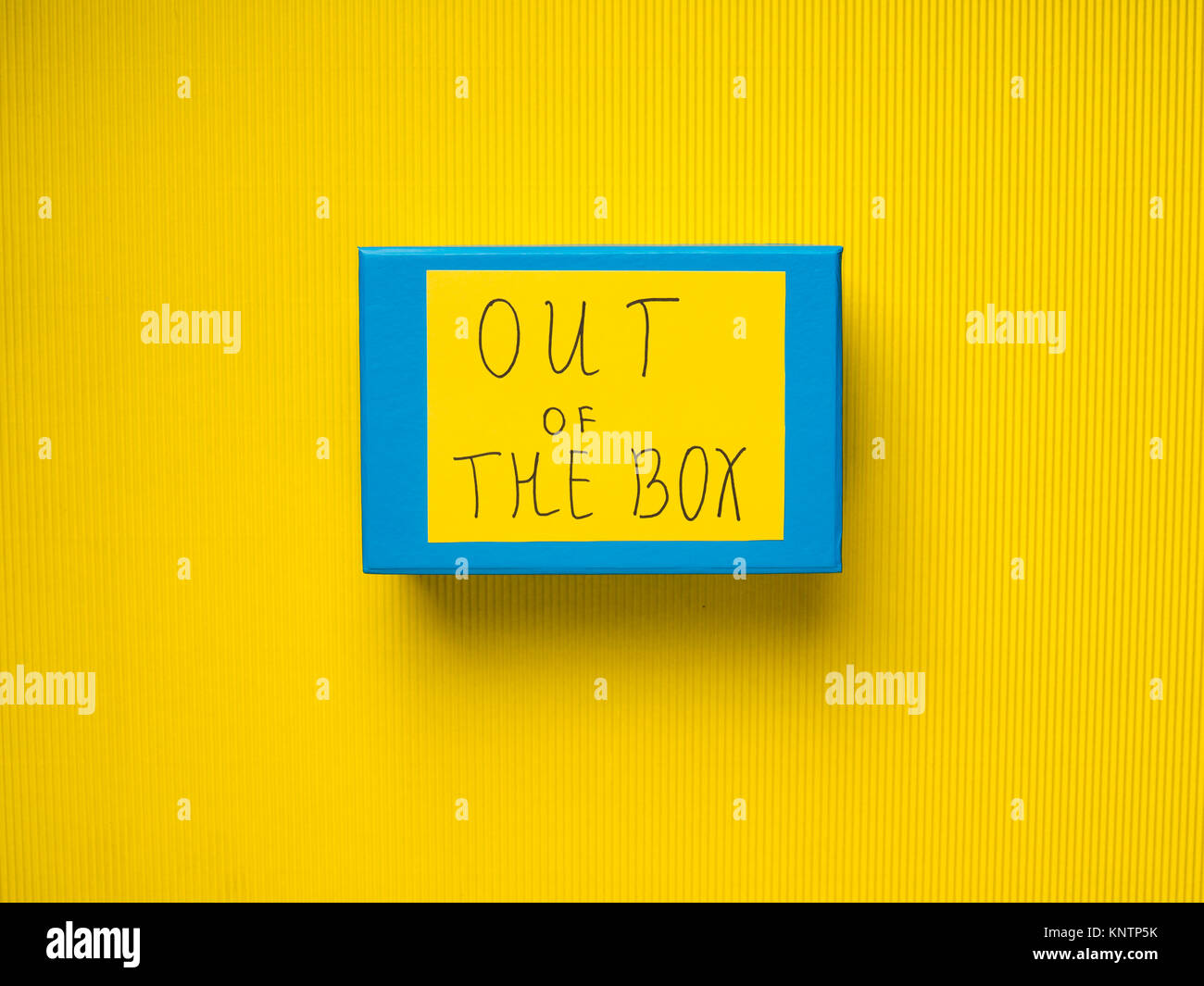 Download Closed Blue Box On Yellow Background Out Of The Box Concept Stock Photo Alamy Yellowimages Mockups