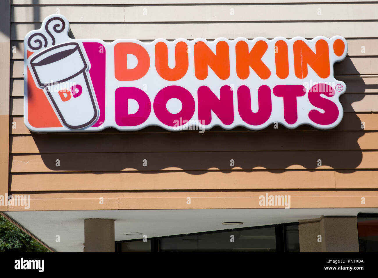 NEW YORK, USA AUGUST 30, 2017 Detail of the Dunkin Donuts store in