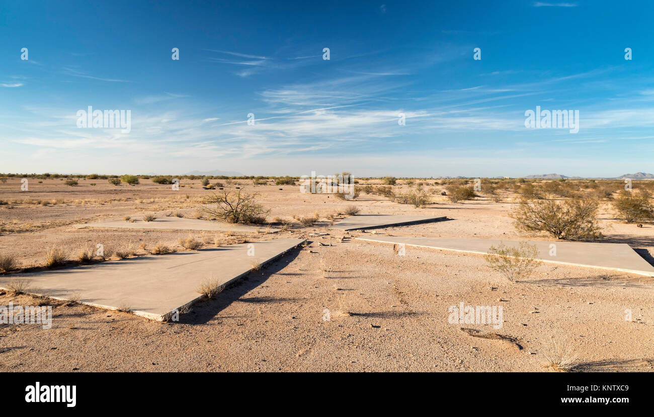 Casa Grande, Arizona - One of 256 satellite calibration markers placed in the Arizona desert by the U.S. Air Force and the Central Intelligence Agency Stock Photo