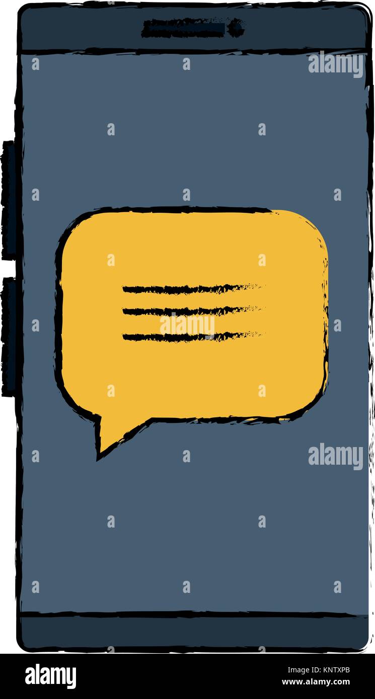 smartphone device with speech bubbles vector illustration design Stock ...