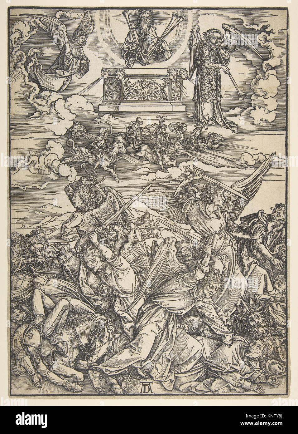 This illustration depicts four avenging angels from the Apocalypse ...