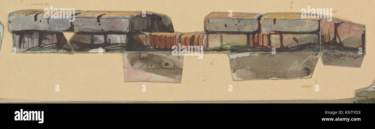 Illustration showing a stage set design with architectural layout ...
