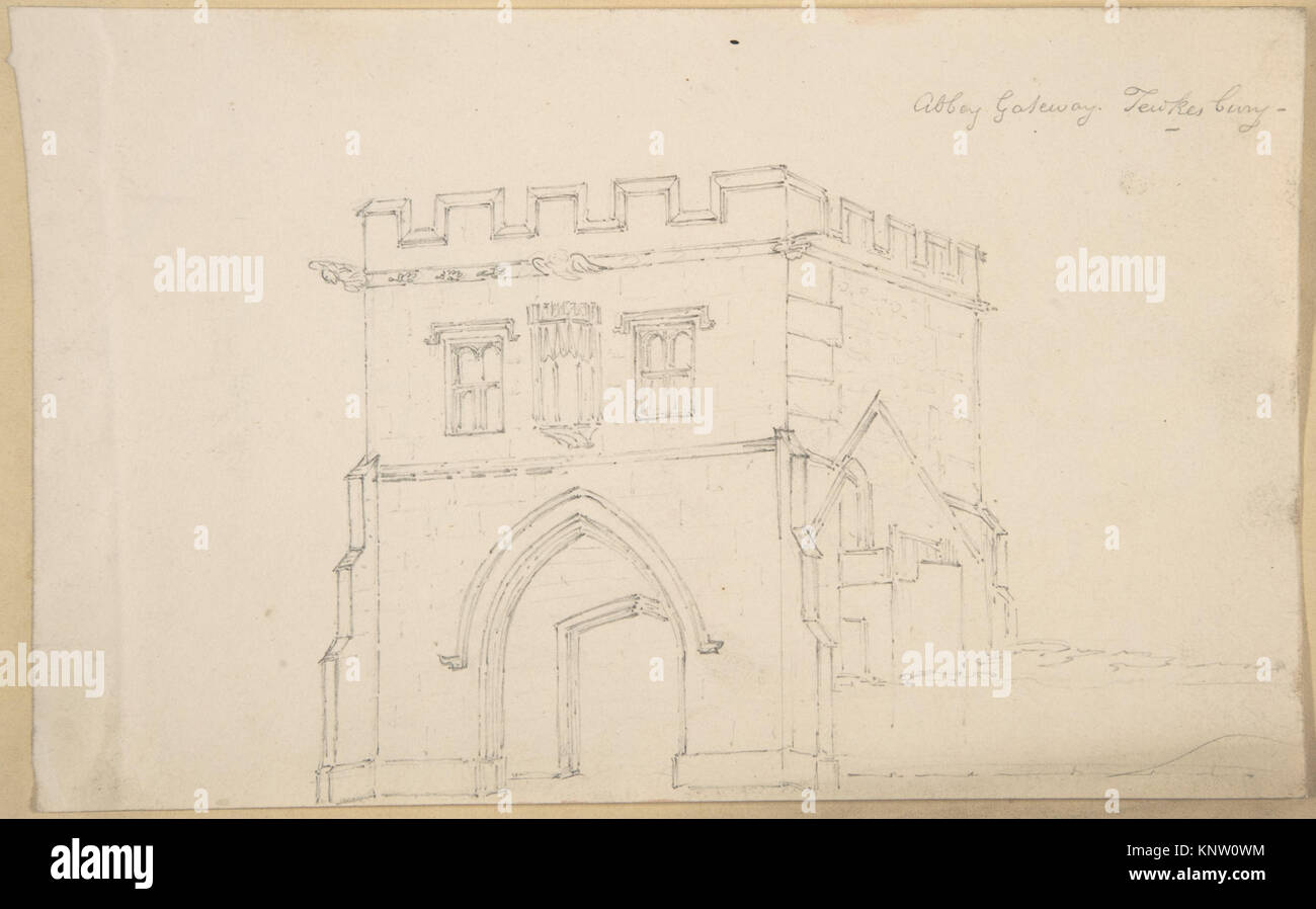 Abbey Gateway, Tewkesbury; Figure from Tomb at Great Malvern (verso) MET DP806371 363386 Stock Photo