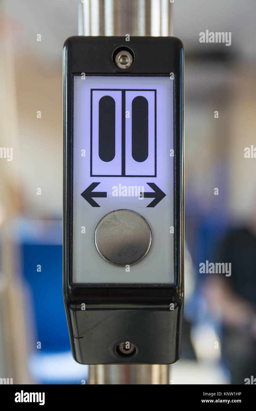 Doors Open Button Train Subway Electronic Arrows White Stock Photo - Alamy