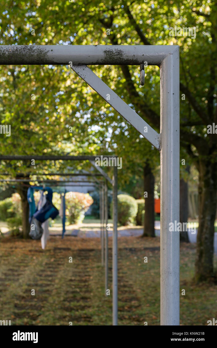 Right Angle Clothes Hanging Line Metal Pole Structure Detail Close Stock Photo Alamy