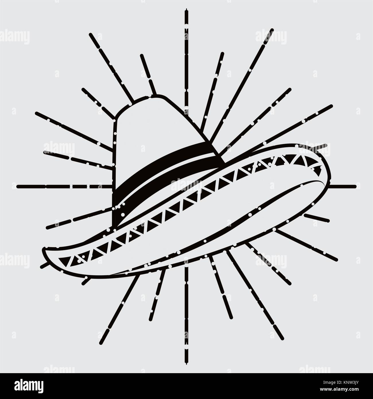 mexican hat traditional clothes retro icon Stock Vector Image & Art - Alamy