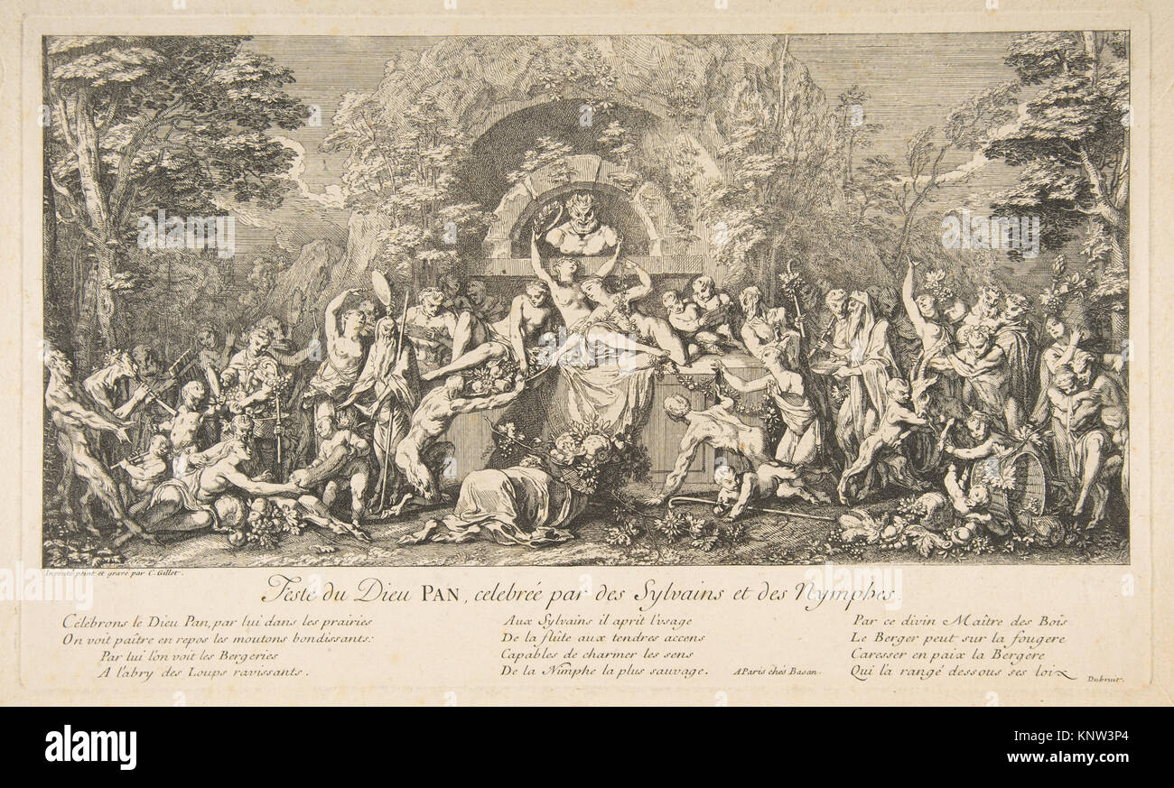 Illustration of the Feast of Pan showing mythological figures, ritual ...