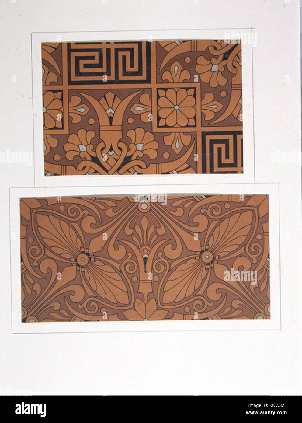Design drawing showing planned architectural or decorative elements ...