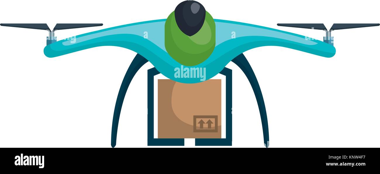 drone technology with box vector illustration design Stock Vector Image ...