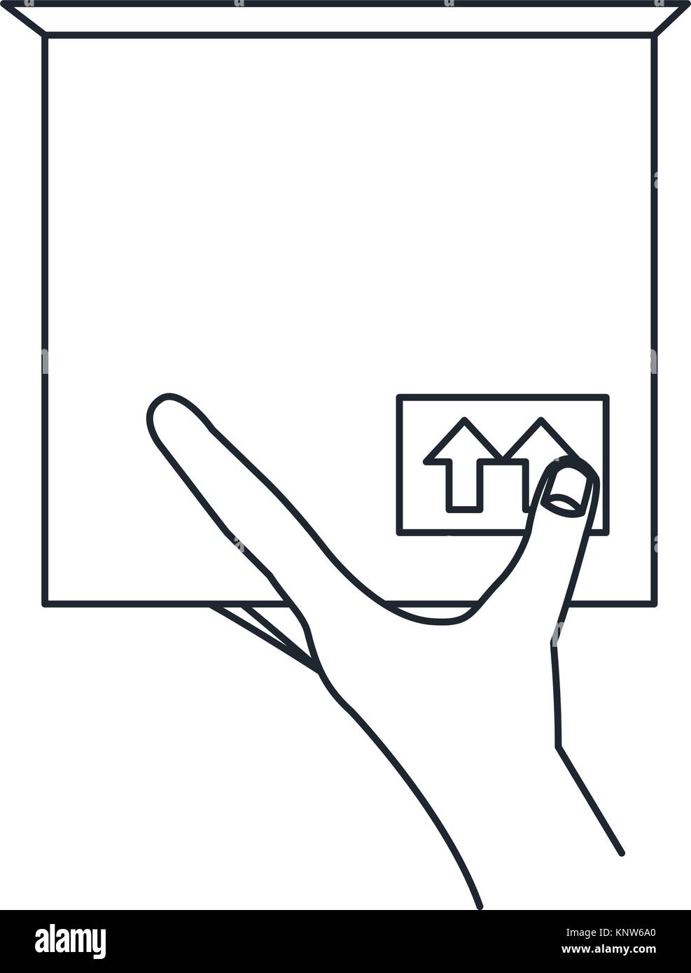 hand with carton box packing icon vector illustration design Stock ...