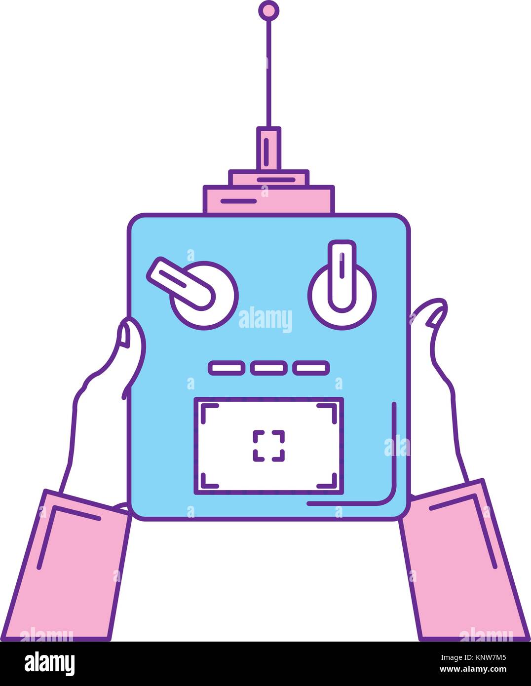 user hand with drone remote control vector illustration design Stock ...