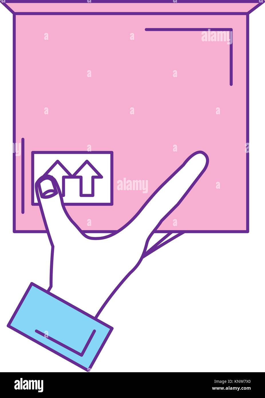 hand with carton box packing icon vector illustration design Stock ...