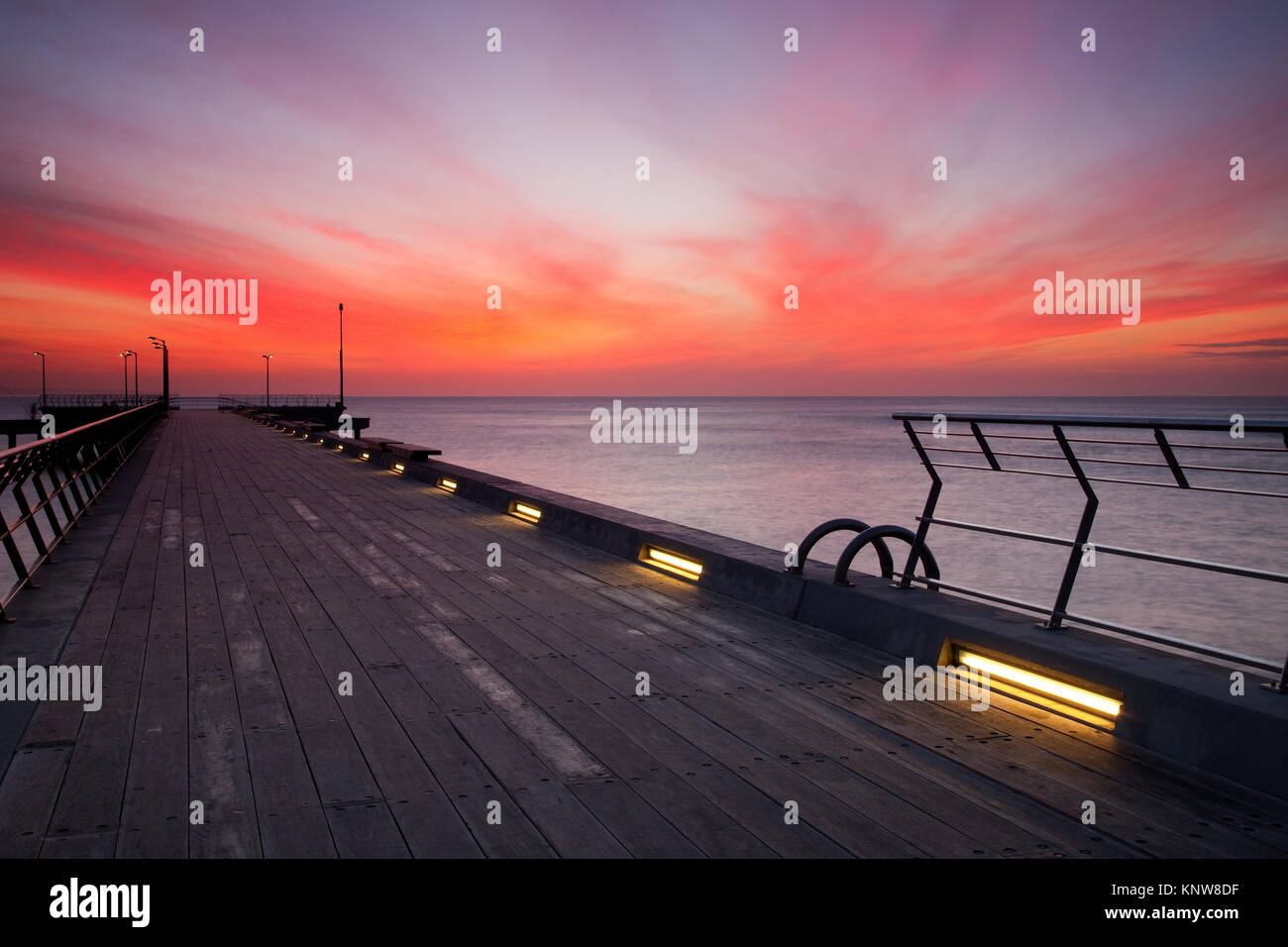 Sunrise on the Lorne jetty, Victoria Stock Photo