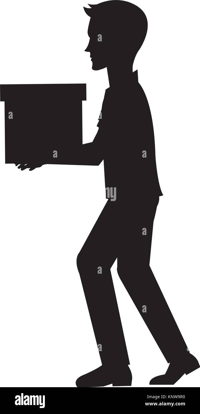 man with carton box packing icon Stock Vector Image & Art - Alamy