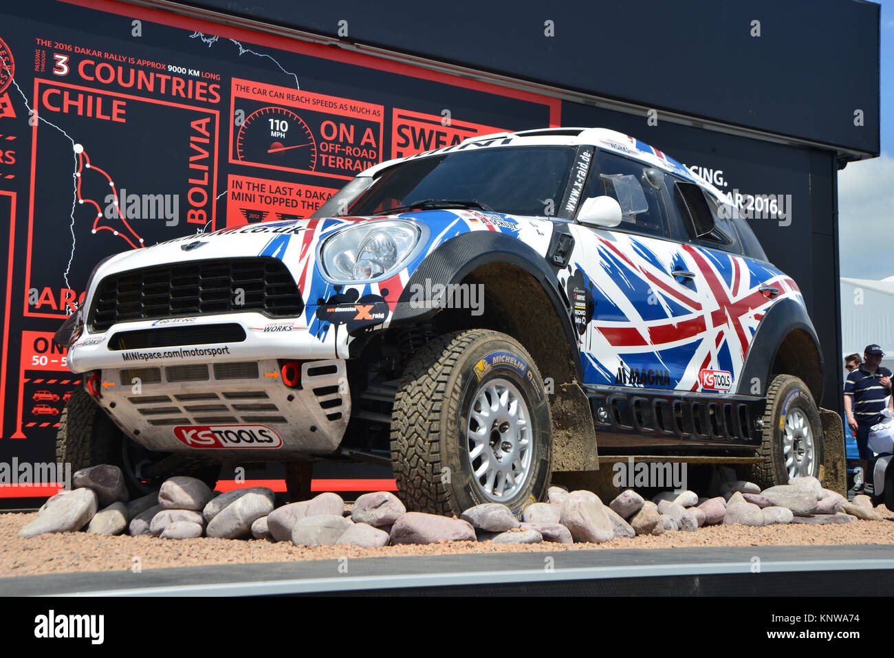 Mini X-Raid, Goodwood Festival of Speed, Moving Motor Show 2015. 2015, Classic, entertainment, fearless, Festival of Speed, Flat out, FoS, Goodwood, G Stock Photo