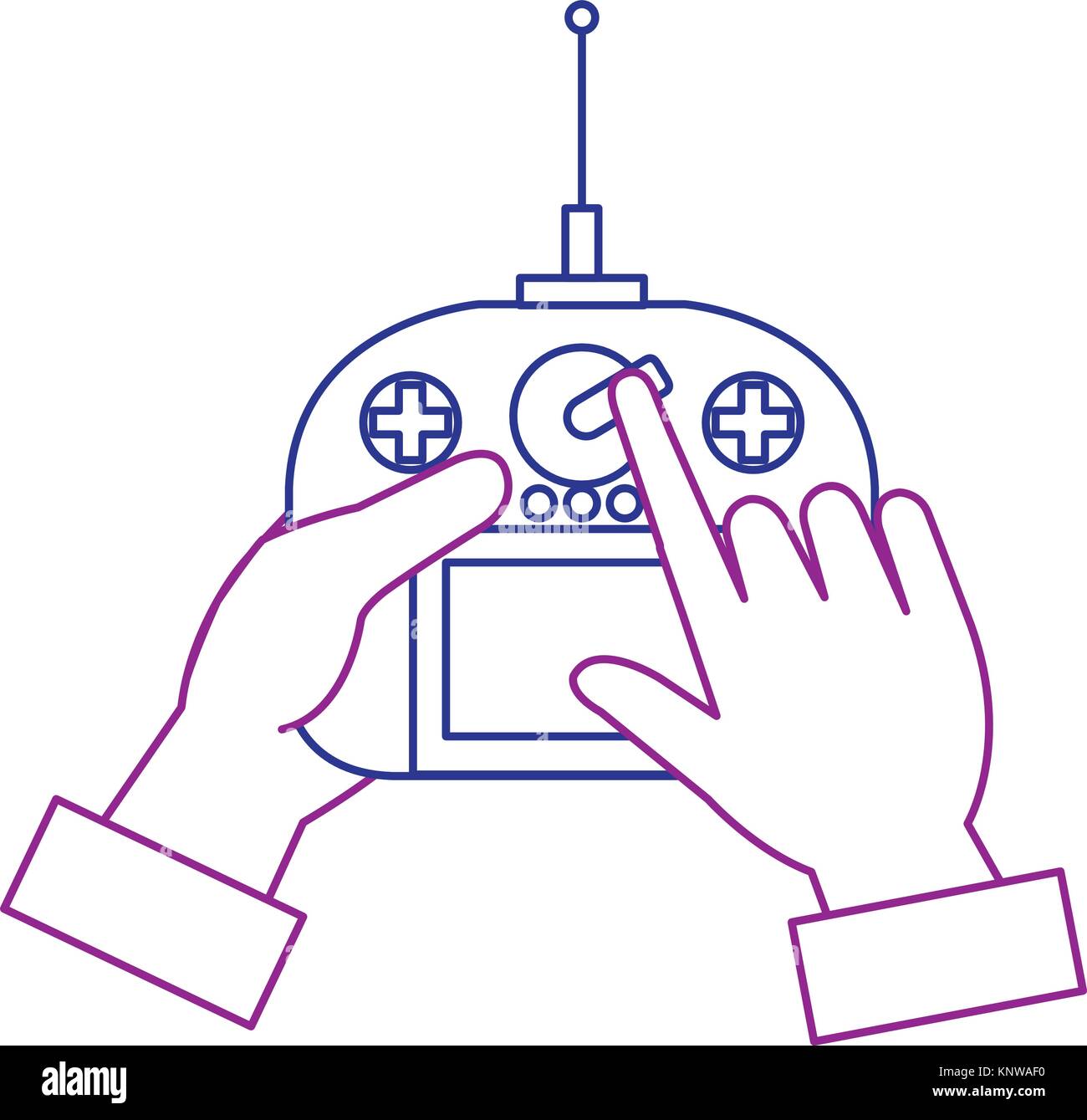 user hand with drone remote control Stock Vector Image & Art - Alamy