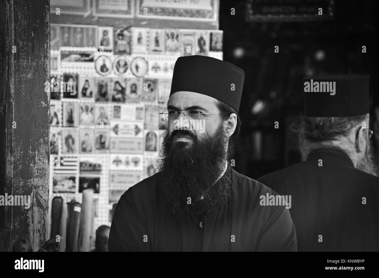 Pilgrims, Mount Athos, Greece Stock Photo