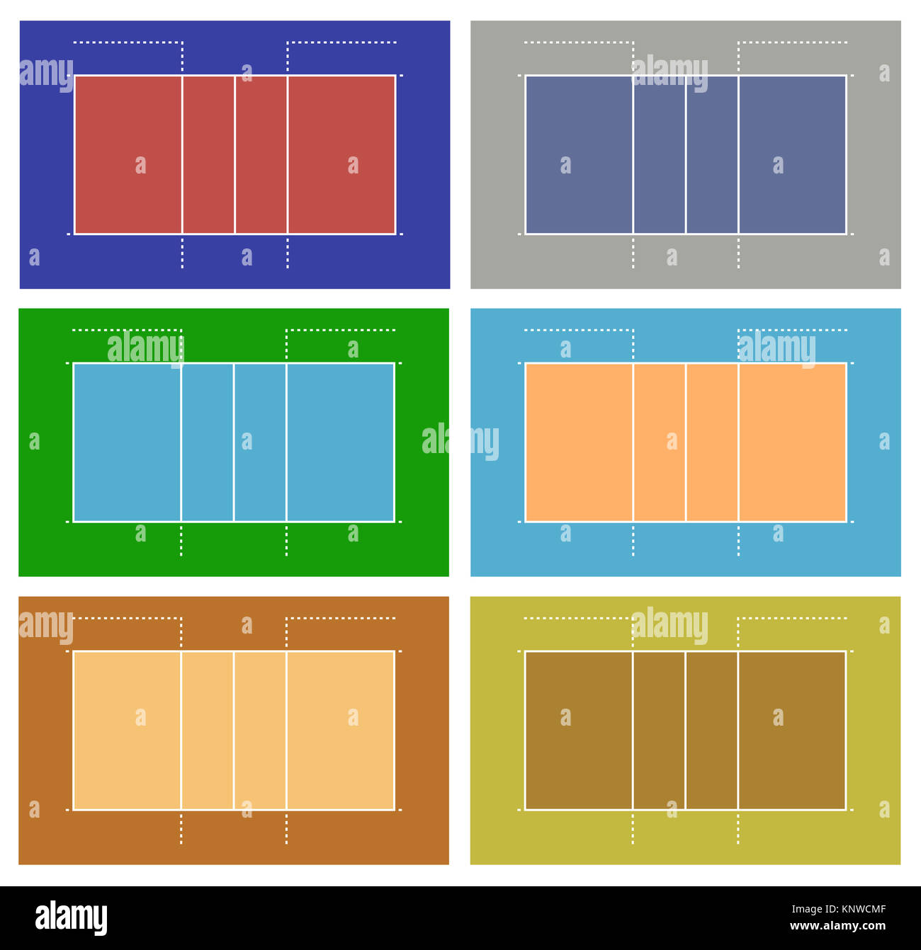 Illustration of different volleyball court isolated on white Stock ...