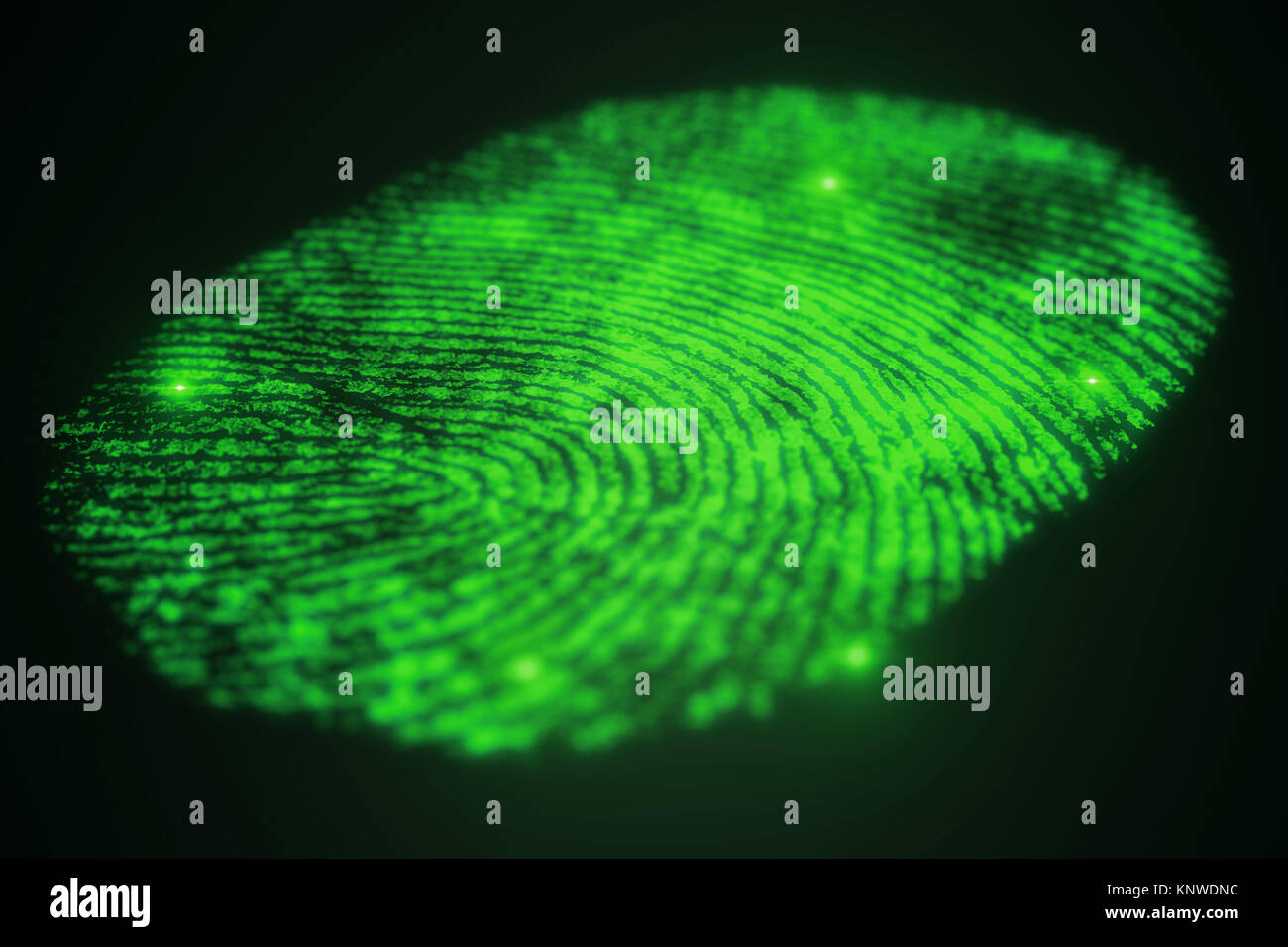 3D illustration. Fingerprint Scanning Identification System