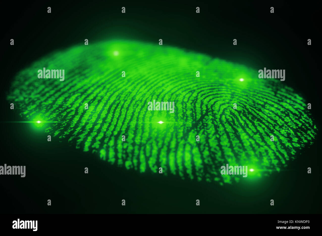 3D illustration. Fingerprint Scanning Identification System