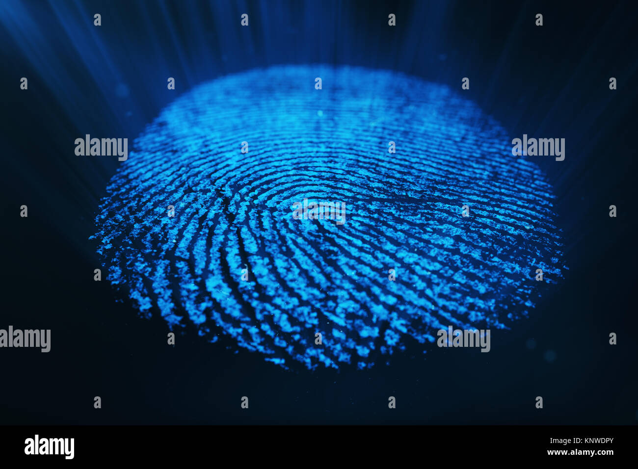 3D illustration. Fingerprint Scanning Identification System