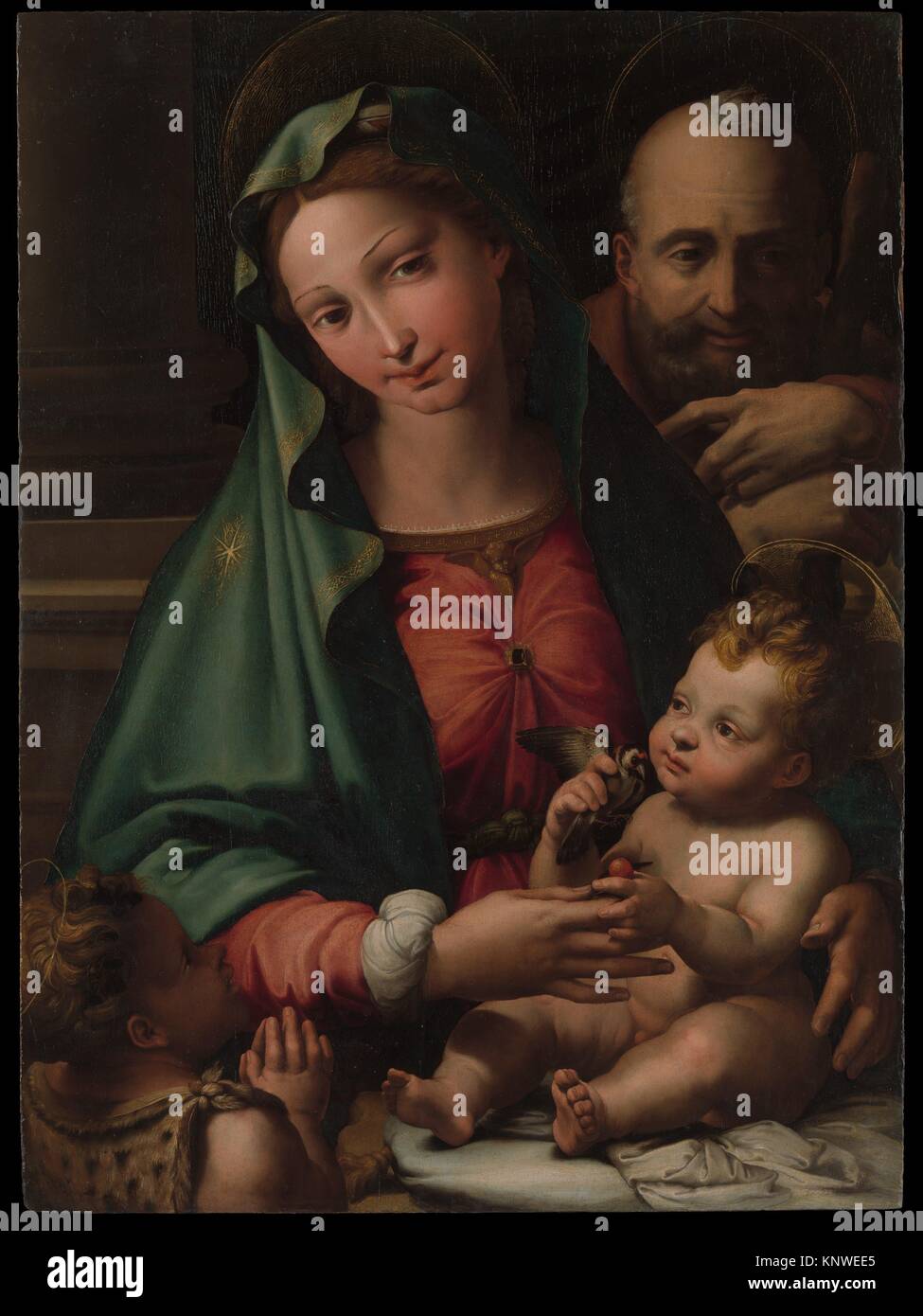 The Holy Family with the Infant Saint John the Baptist. Artist: Perino del Vaga (Pietro Buonaccorsi) (Italian, Florence 1501-1547 Rome); Date: ca. Stock Photo
