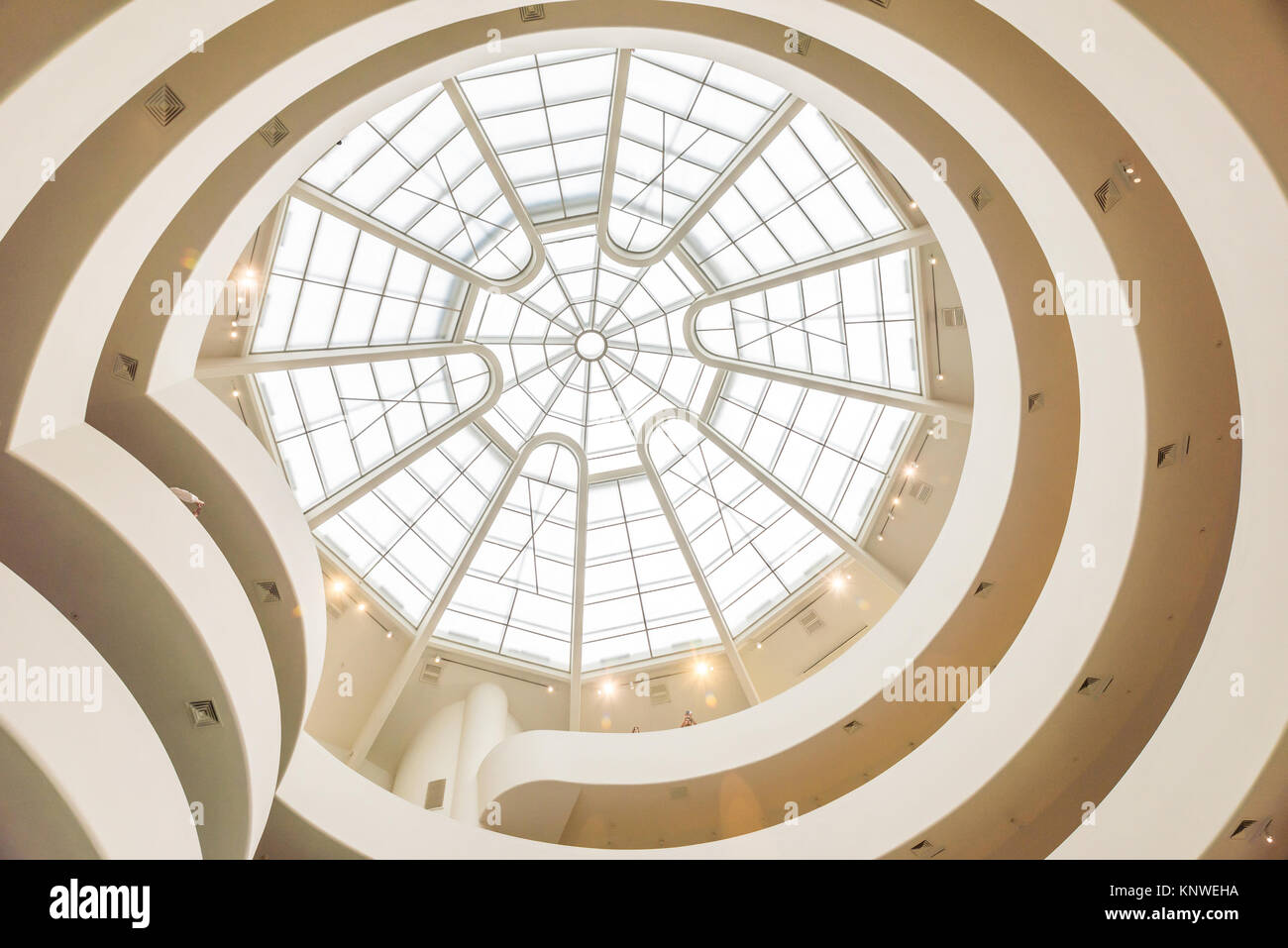NEW YORK CITY - JULY 10: Interior of the Solomon R. Guggenheim Museum of modern and contemporary art in New York on July 10, 2015. Stock Photo