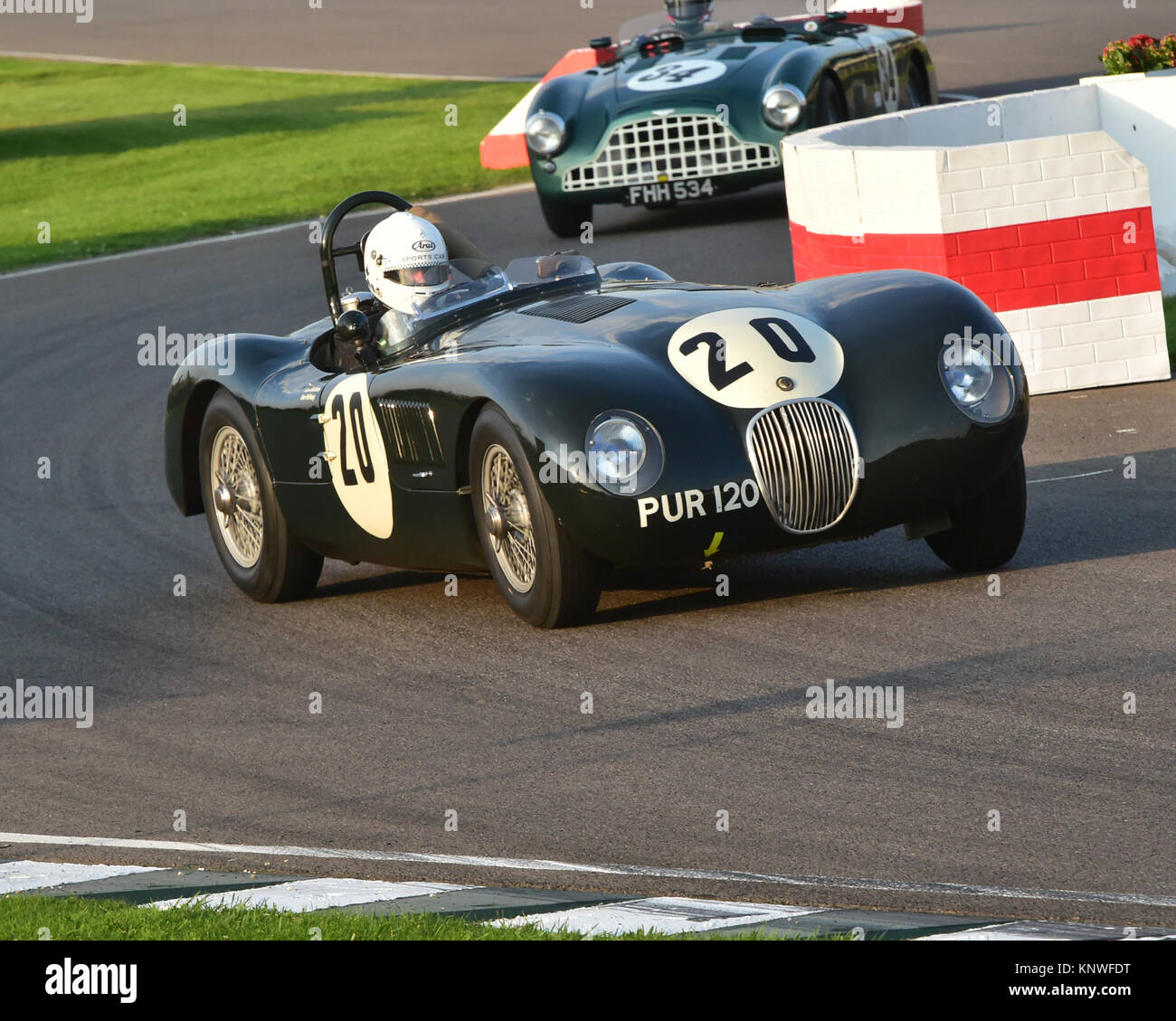 Nick  Finburgh, Sir David Scholey, Jaguar C-Type, PUR 120, Freddie March Memorial Trophy, Goodwood Revival 2014, Goodwood Revival 2014 Friday, 2014, A Stock Photo