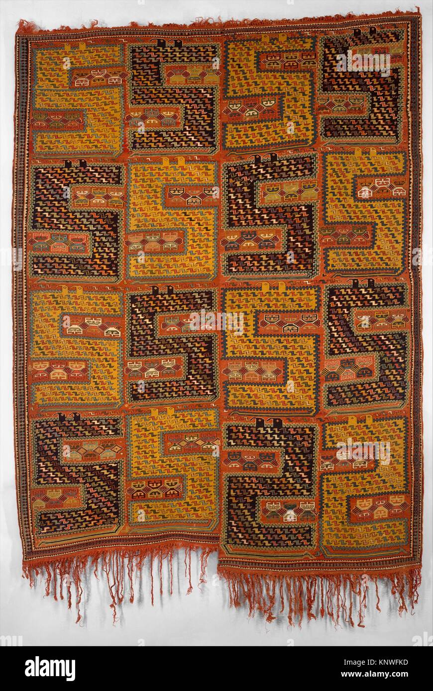 Carpet. Date: early 19th century; Geography: Attributed to Azerbaijan, probably Shirvan; Medium: Wool (warp, weft and pile), supplementary weft Stock Photo
