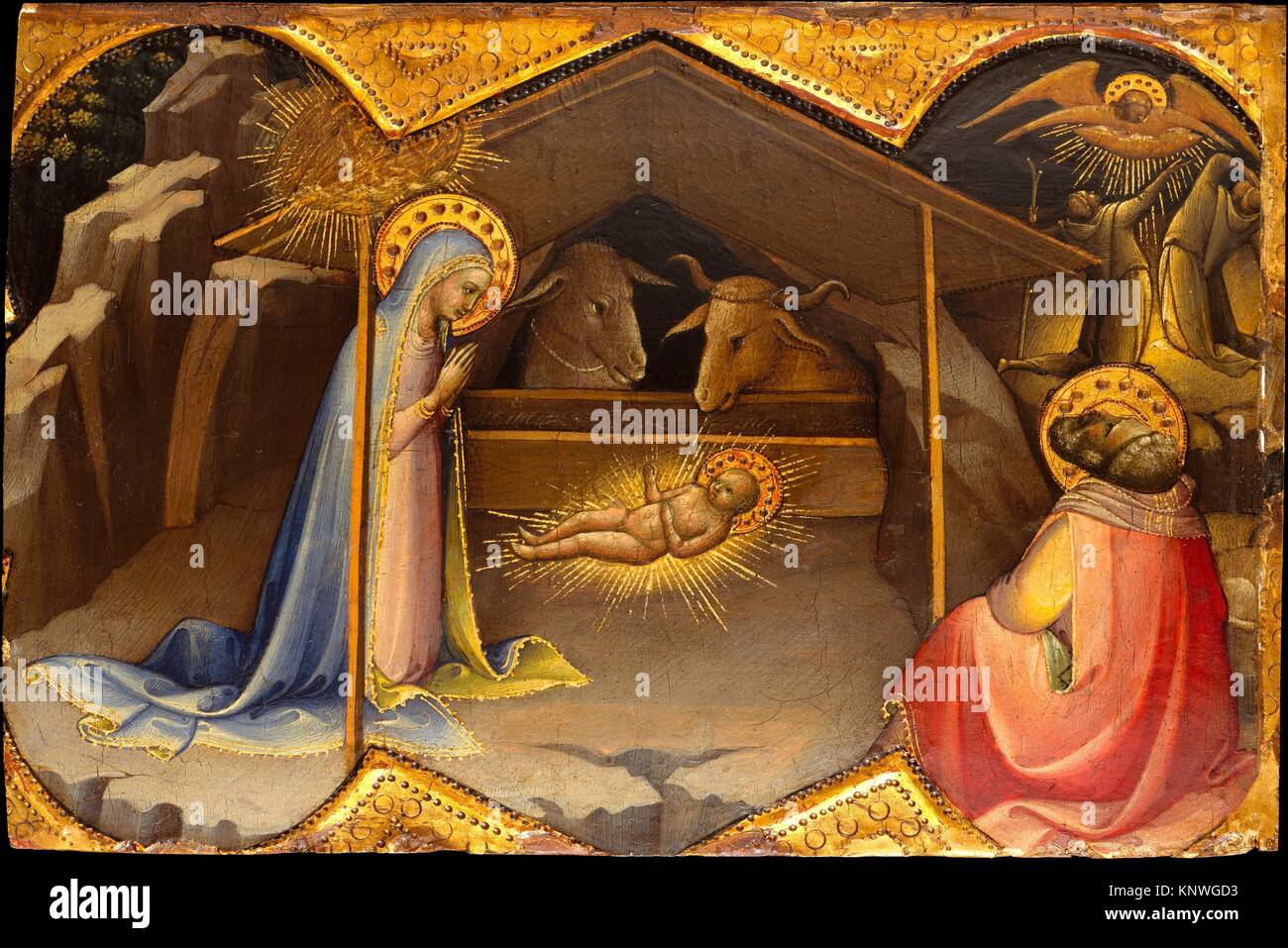 The Nativity. Artist: Lorenzo Monaco (Piero di Giovanni) (Italian, Florence (?) ca. 1370-1425 Florence (?)); Date: ca. 1406-10; Medium: Tempera on Stock Photo