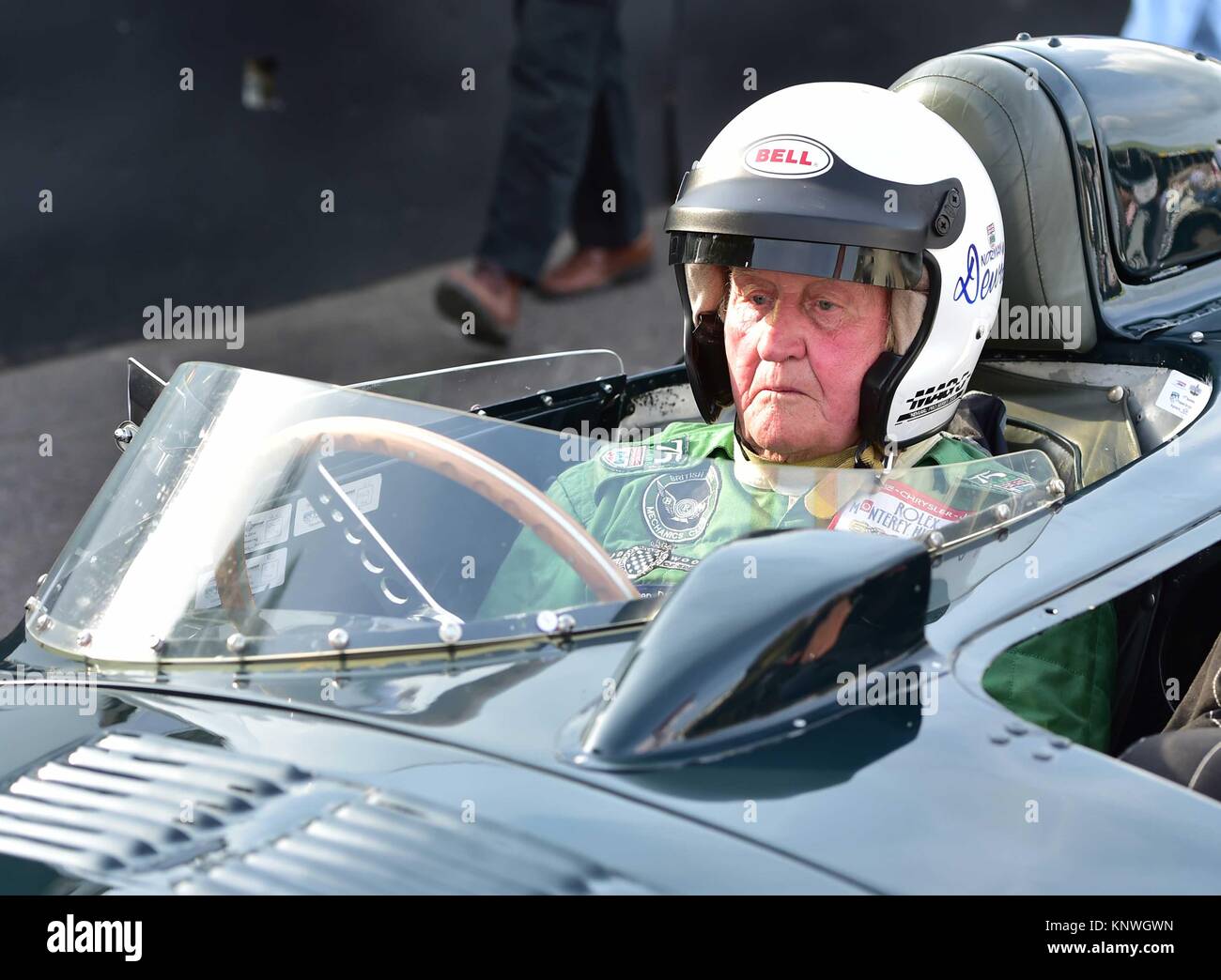 Norman Dewis, Jaguar D-Type, Lavant Cup, Goodwood Revival 2014, 2014, automobile, Autosport, Goodwood Revival, Goodwood Revival 2014, Goodwood Revival Stock Photo