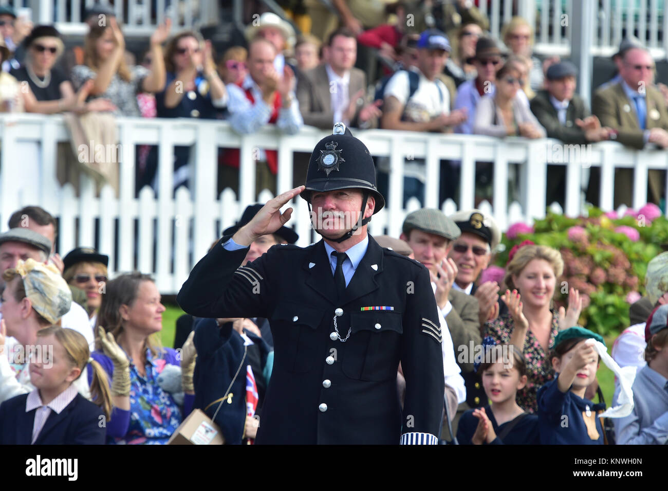 Police Sargent, West Sussex at War, we salute you, pride, Goodwood Revival 2014, 2014, entertainment, Goodwood Revival, Goodwood Revival 2014, Goodwoo Stock Photo