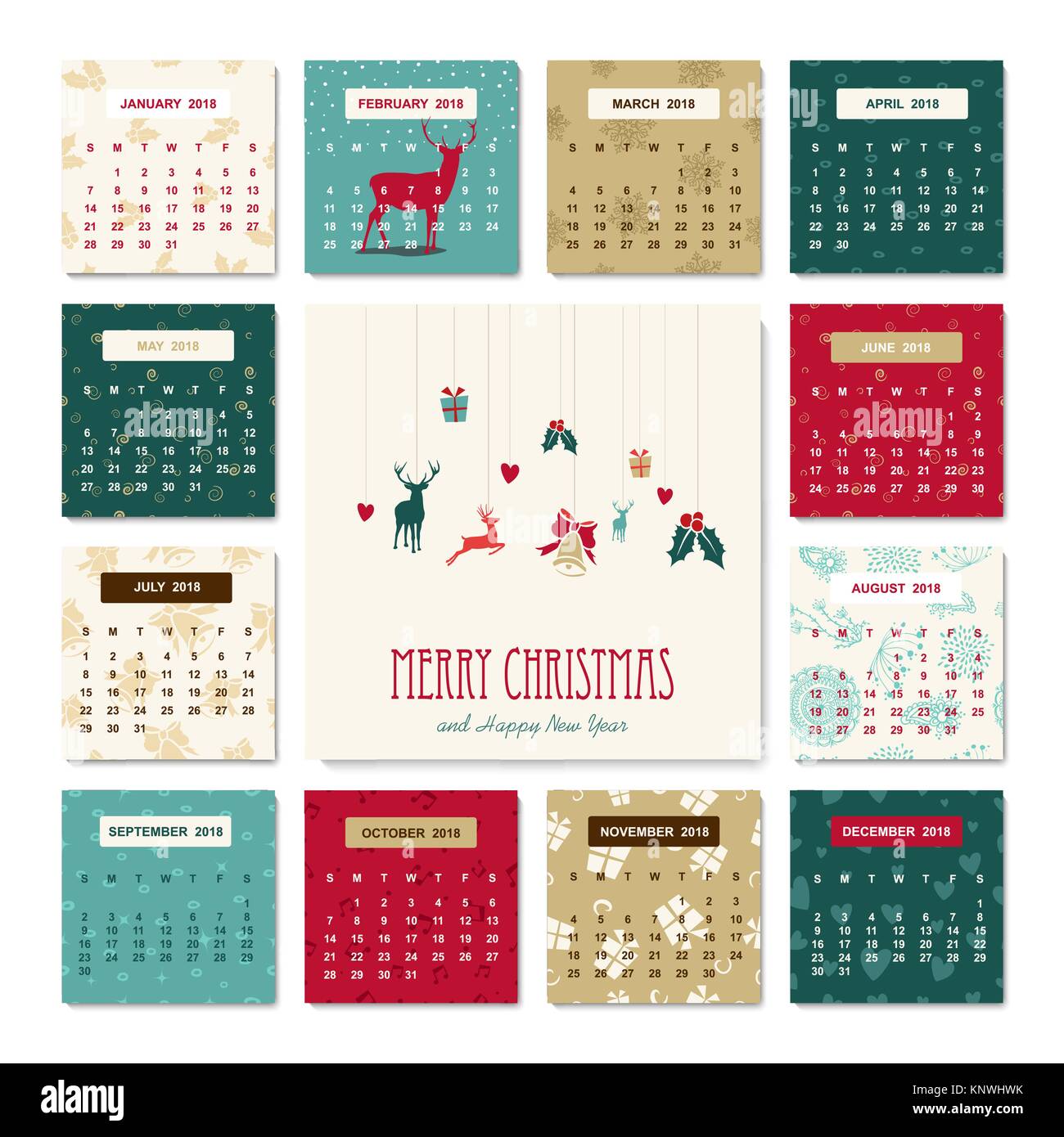 Holiday Calendar Template from c8.alamy.com