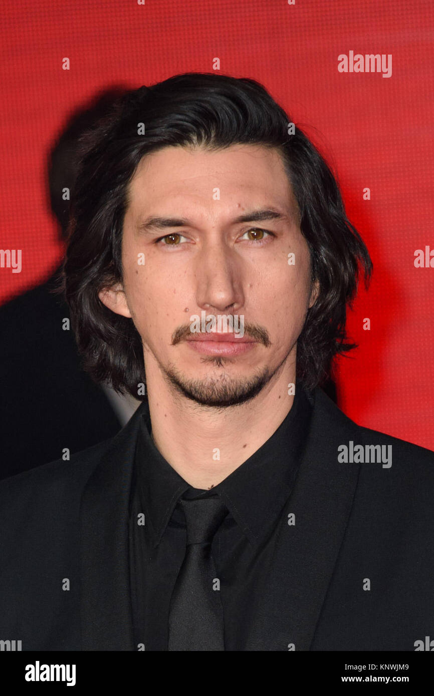 Adam Driver attending the european premiere of Star Wars: The Last Jedi held at The Royal Albert Hall, London. Picture date: Tuesday December 12, 2017. See PA story SHOWBIZ StarWars. Photo credit should read: Matt Crossick/PA Wire Stock Photo