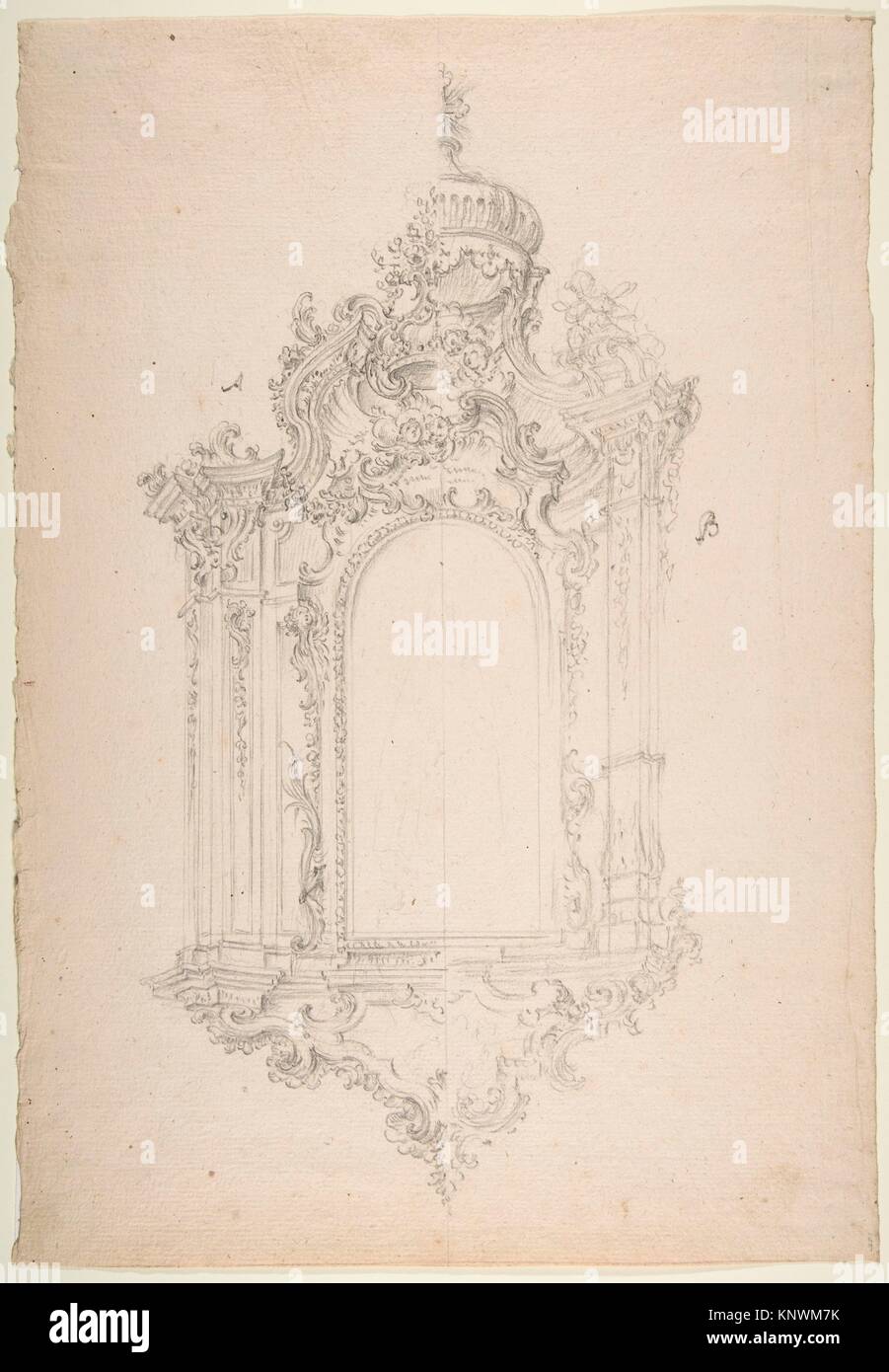 Ornamental Design for Niche. Artist: Workshop of Leonardo Marini (Italian, Piedmontese documented ca. 1730-after 1797); Date: 18th century; Medium: Stock Photo